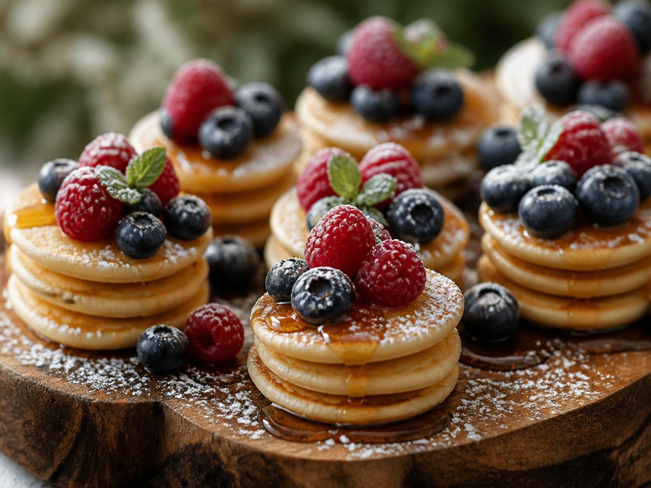 Mini pancakes et bouchées sucrées
