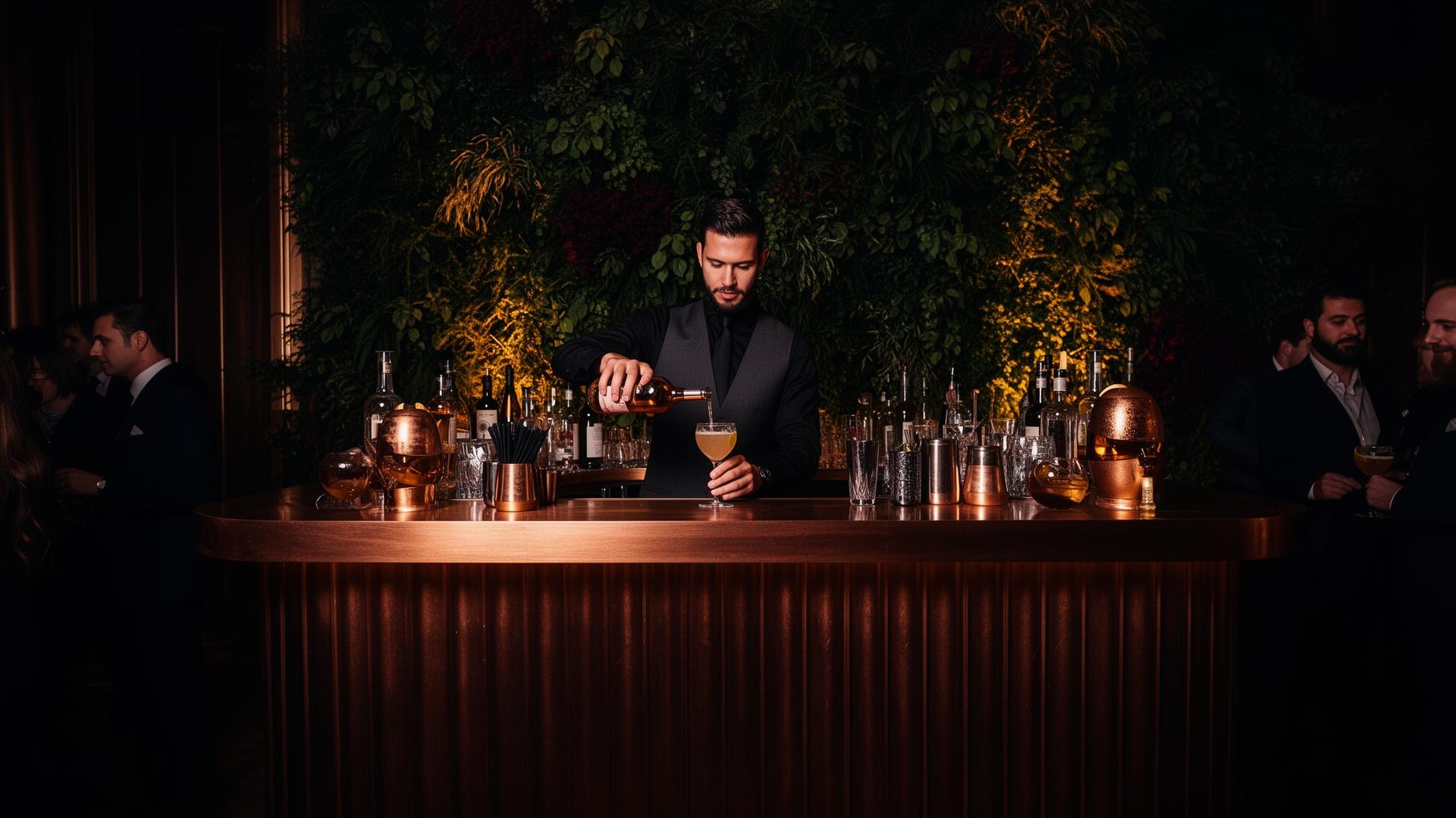 Bar mobile élégant lors d'un événement